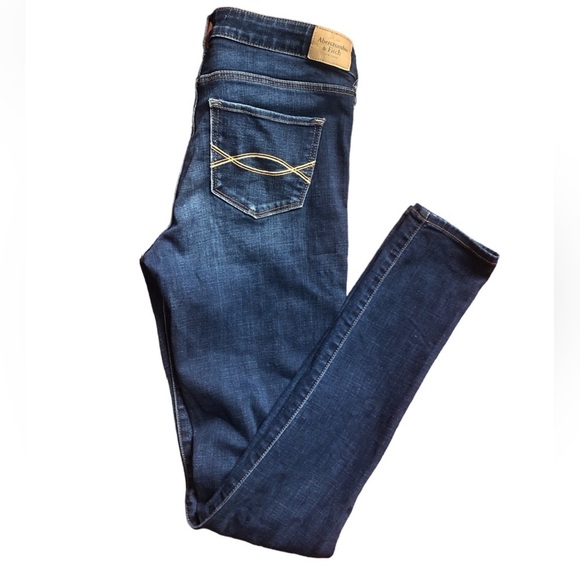 Abercrombie & Fitch 6L 28/33 Mid rise Skinny stretch Blue Jeans - Picture 10 of 10